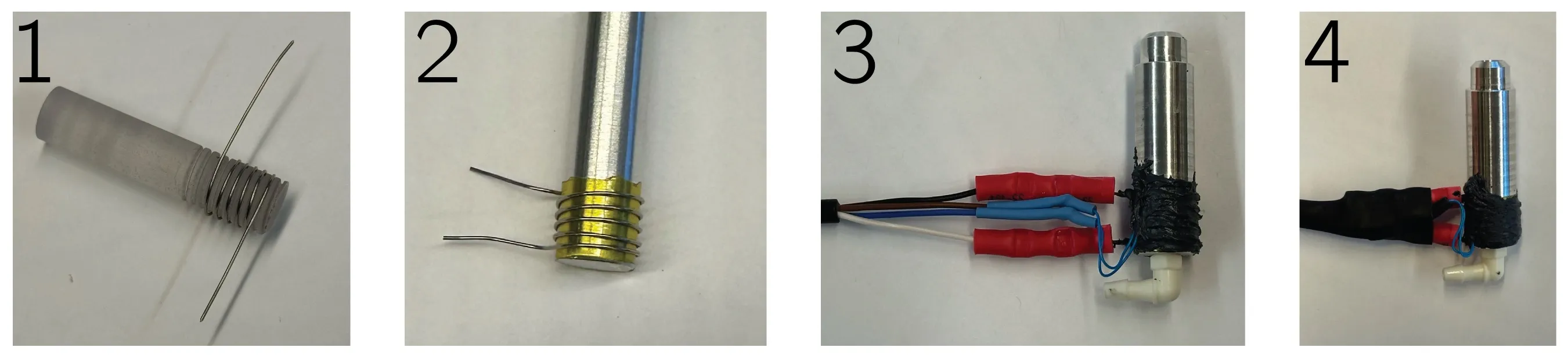 Steps in assembling the heated ball holder
