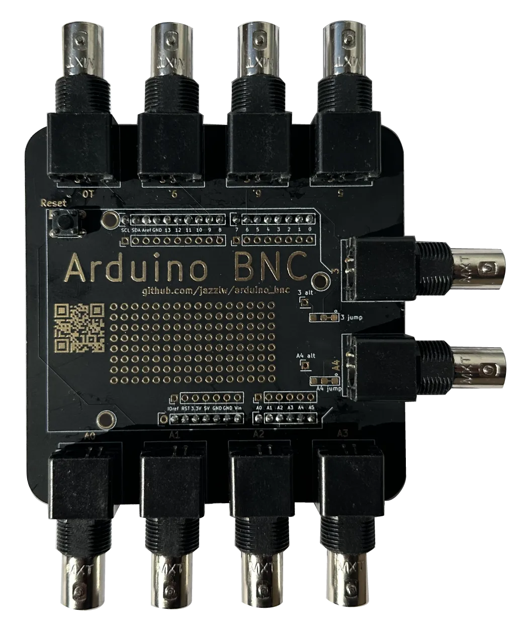 Top view of the BNC shield circuit board