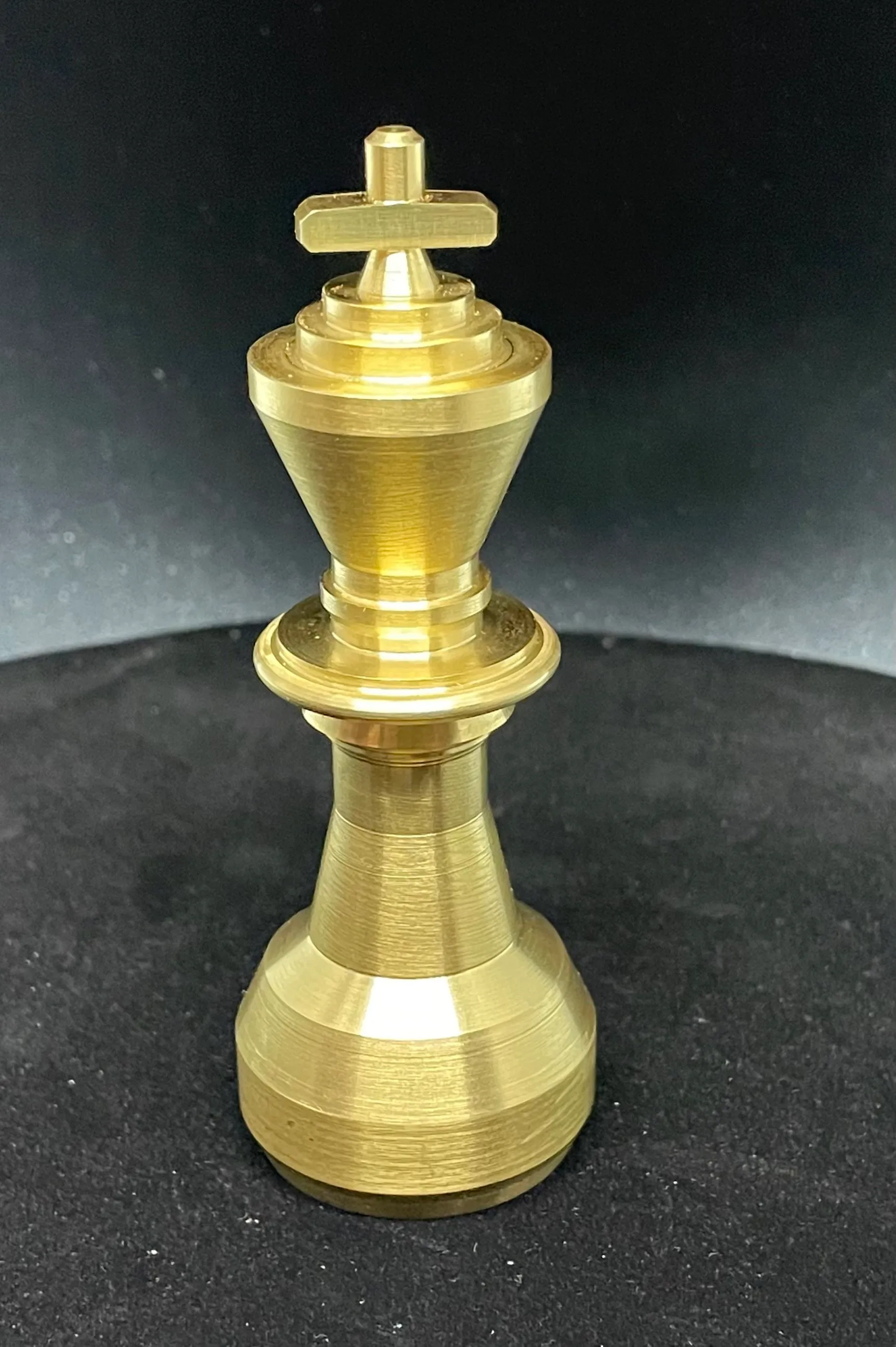 Machined brass chess king
