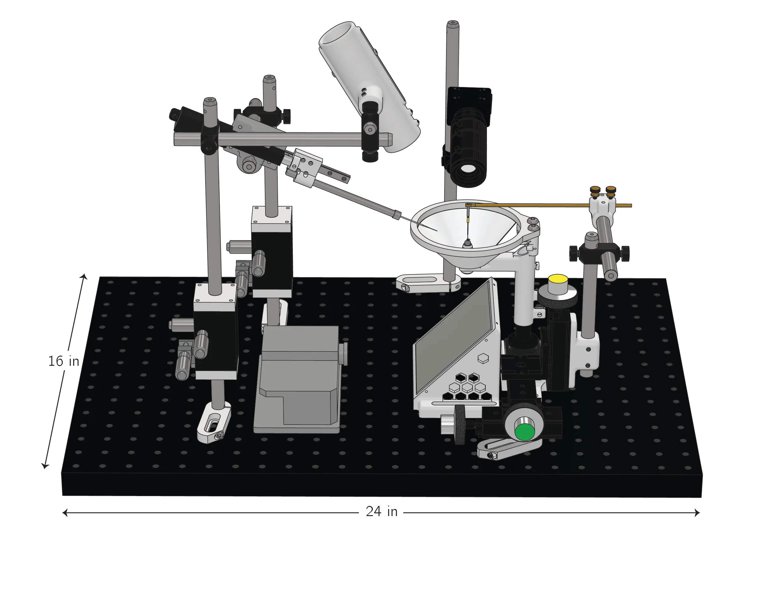 Render of the behavior rig on a 16 by 24 inch breadboard